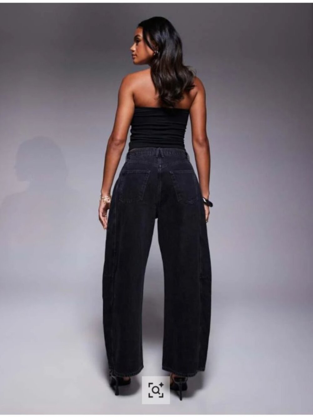 Good American Extreme Barrel Jeans Black Size 8/29 NWT High Rise Bowed Wide Leg - Picture 3 of 13